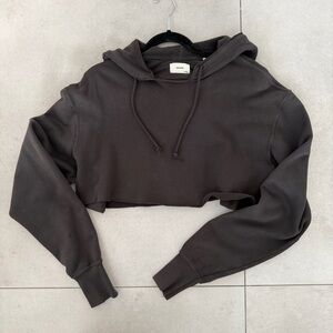 Joah Brown Charcoal Cropped Hoodie